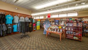 The inside of the bookstore.