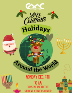 Holidays around the world workshop will take place on December 4th at 10 am