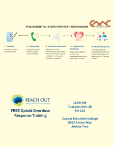 Narcan Training will take place on November 28 at 11 am in room 101