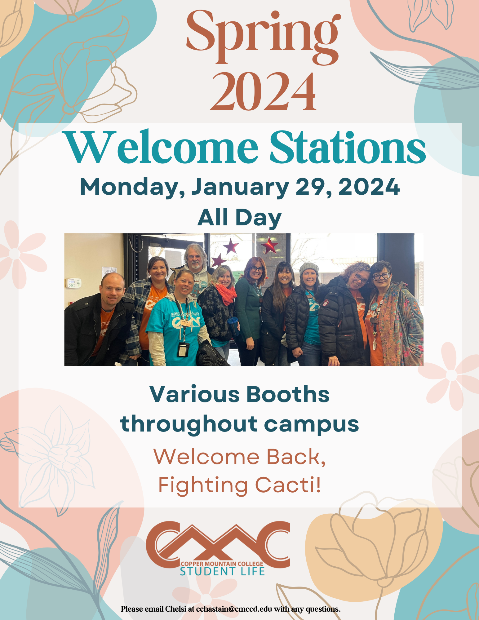 Welcome Stations will have various booths throughout campus on January 29th, 2025