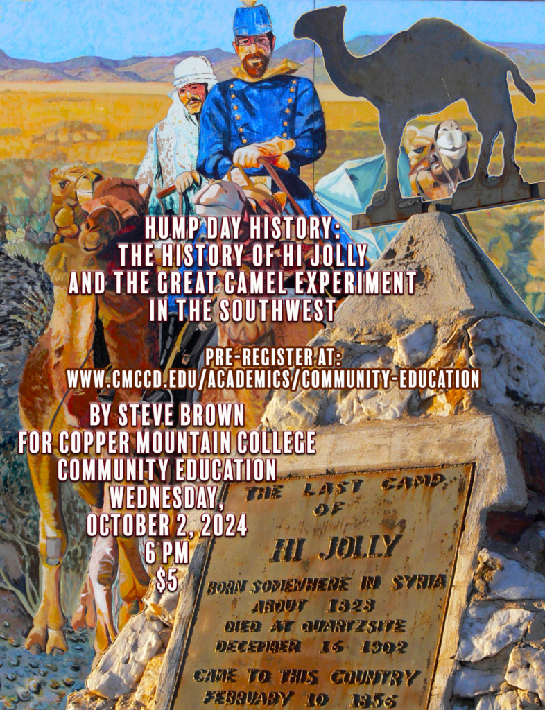 Promotional poster for The History of Hi Jolly and the Great Camel Experiment in the Southwest
