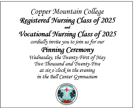 Nursing Pinning Ceremony Flyer for May 2025