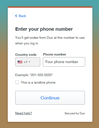 DUO asking for phone number