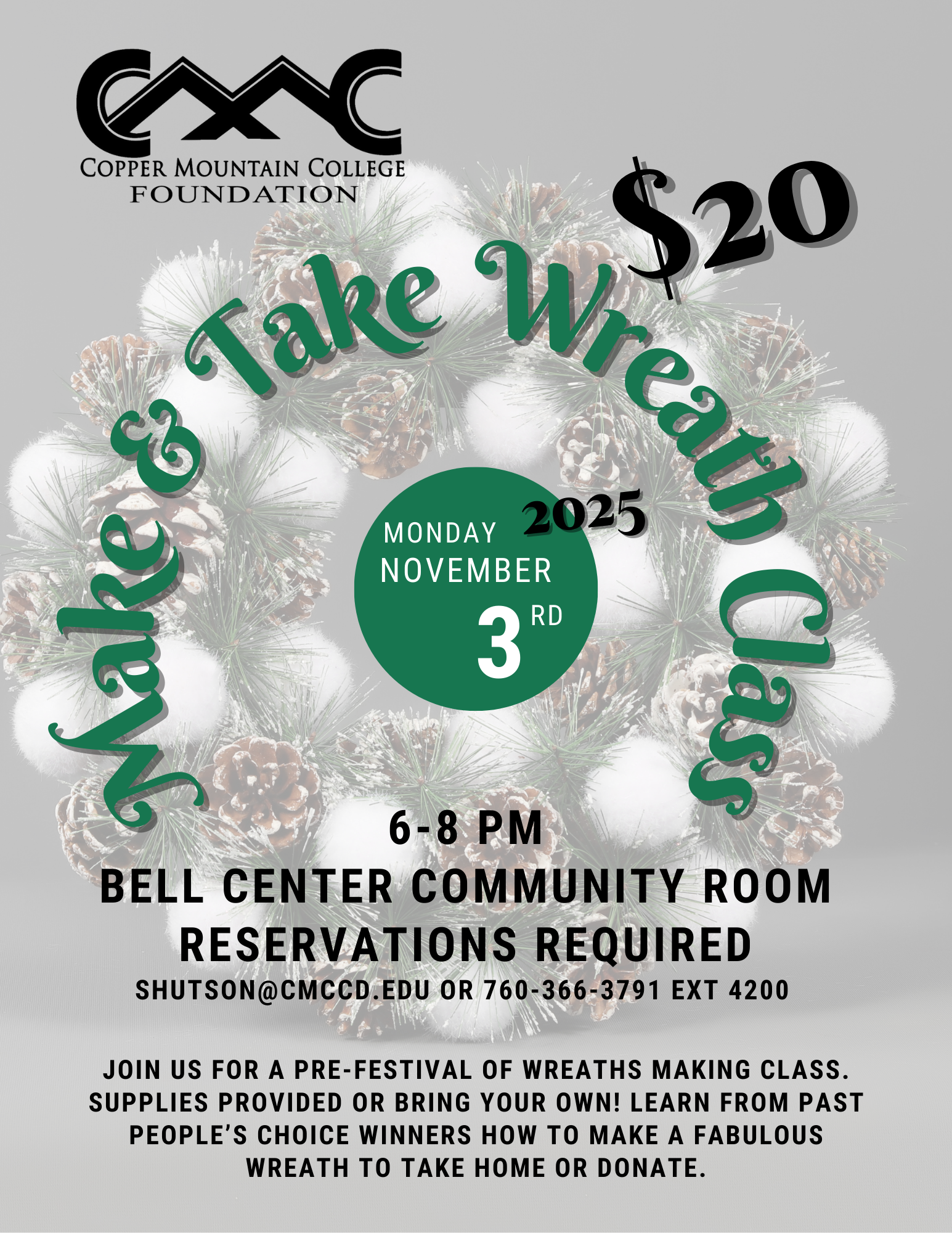 Explore the fun at CMCF Make and Take Wreath Class at CMC