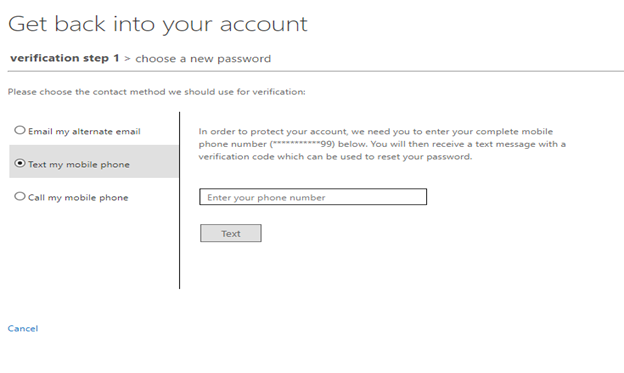 Choose verification method