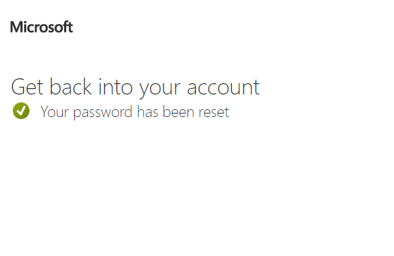 Password reset confirmation