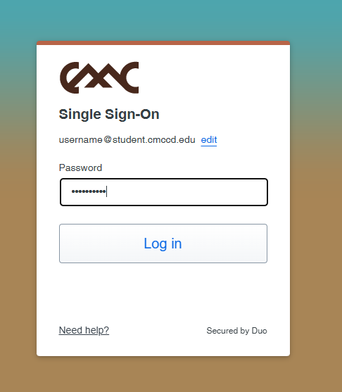 Enter password screen