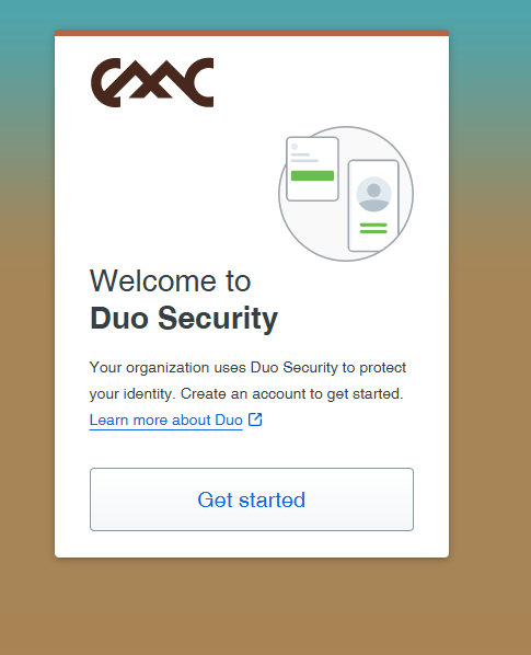 DUO enrollment welcome screen