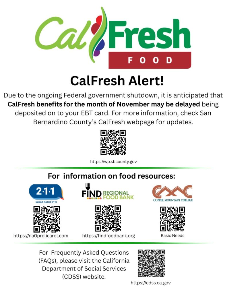 Cal Fresh resource links poster