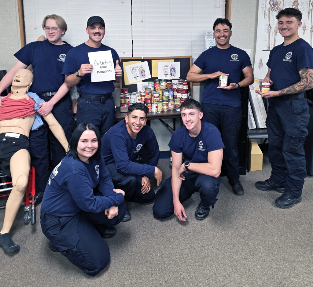 CMC's EMT students host a food drive for the 2025 holiday season.