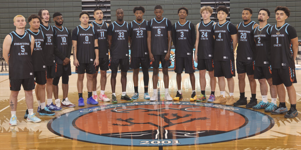 Fighting Cacti men's basketball team photo for 2026.